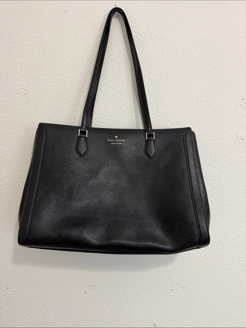 kate spade Black Leather Structured Tote